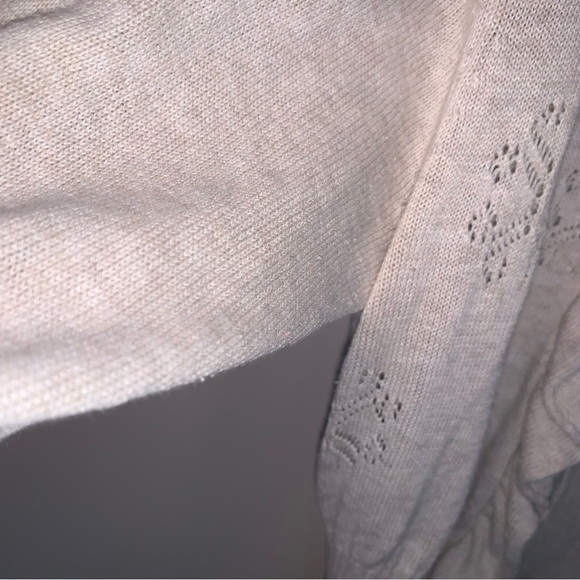 Anthropologie Guinevere Cream Open-Front Ruffle Cardigan XL - Picture 6 of 9